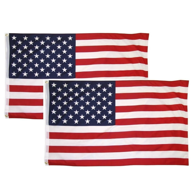 3x5 Ft American Flag w// Grommets ~2 Pack~ USA United States of America ~US Flags